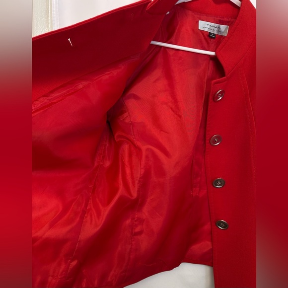 Tahari Arthur S. Levine Red Structured Blazer Jacket Size 10 - Picture 7 of 10